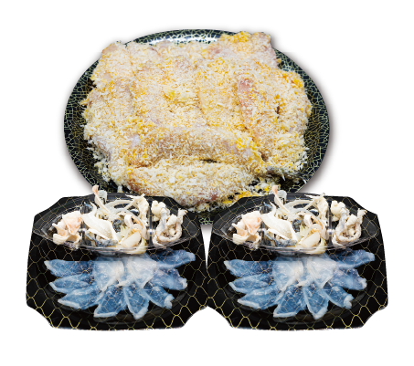 ふんわりフライにトラフグの刺身セット